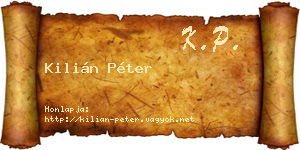 Kilián Péter névjegykártya