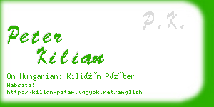 peter kilian business card